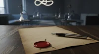 Судебный документ о закрытии кальянной на фоне интерьера заведения в Санкт-Петербурге.