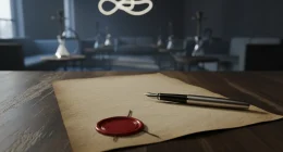 Судебный документ о закрытии кальянной на фоне интерьера заведения в Санкт-Петербурге.