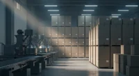 Интерьер современного кальянного производства или склада, акцент на профессиональное оборудование и порядок, без брендир