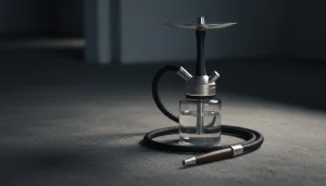 Кальян Hoob с магнитными соединениями на темном фоне, демонстрирующий инженерные детали