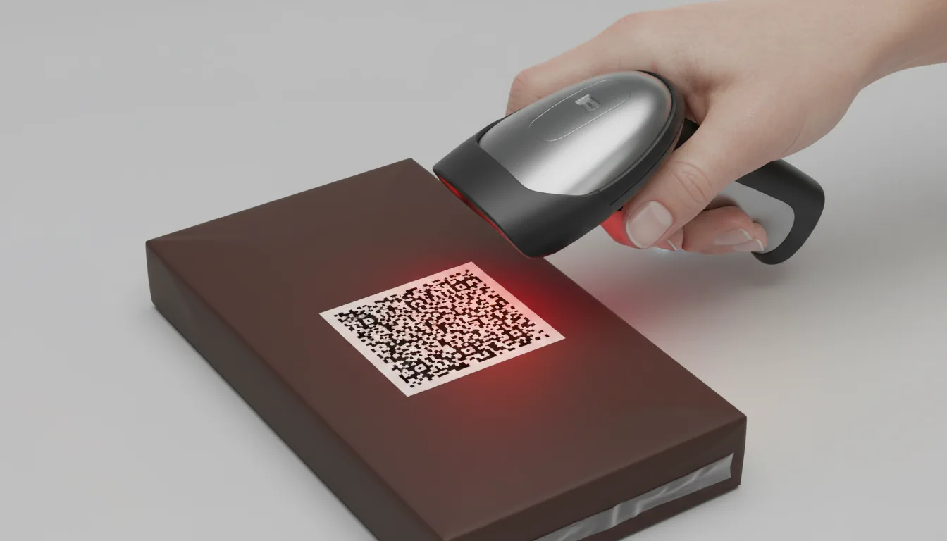 Сканер считывает Data Matrix код с упаковки табака для кальяна.