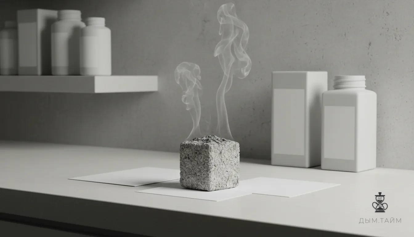 Саморазжигающийся уголь с легким налетом и дымком, намекающим на химические примеси.