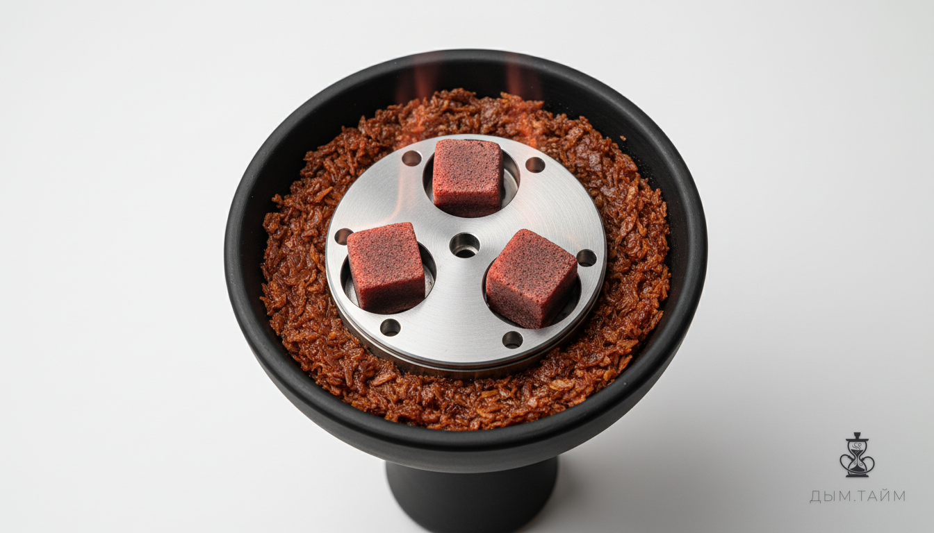 Равномерно нагретый табак в чаше под Kaloud Lotus I+3, предотвращающий горечь.