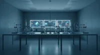 Оборудование для анализа химического состава дыма в лаборатории, без людей и брендов