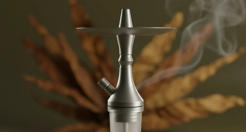 Крупный план табачных листьев и стилизованного кальяна на размытом фоне, символизирующий выбор для новичков в 2026 году