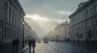 Вид на улицу Санкт-Петербурга с легкой дымкой, символизирующей изменения в индустрии вейпов.