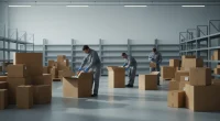 Таможенники проверяют коробки с табаком в аэропорту Челябинска.