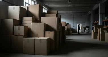 Склад с немаркированной табачной продукцией, изъятой полицией