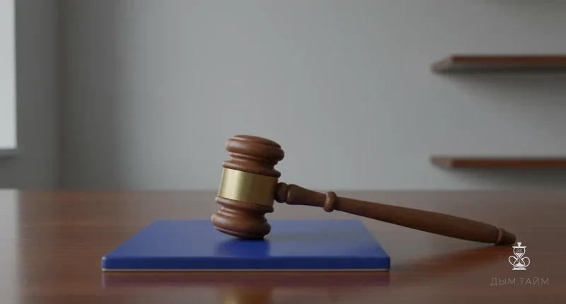 Молоток судьи лежит на стопке документов, символизируя законодательные процессы и регулирование в индустрии.
