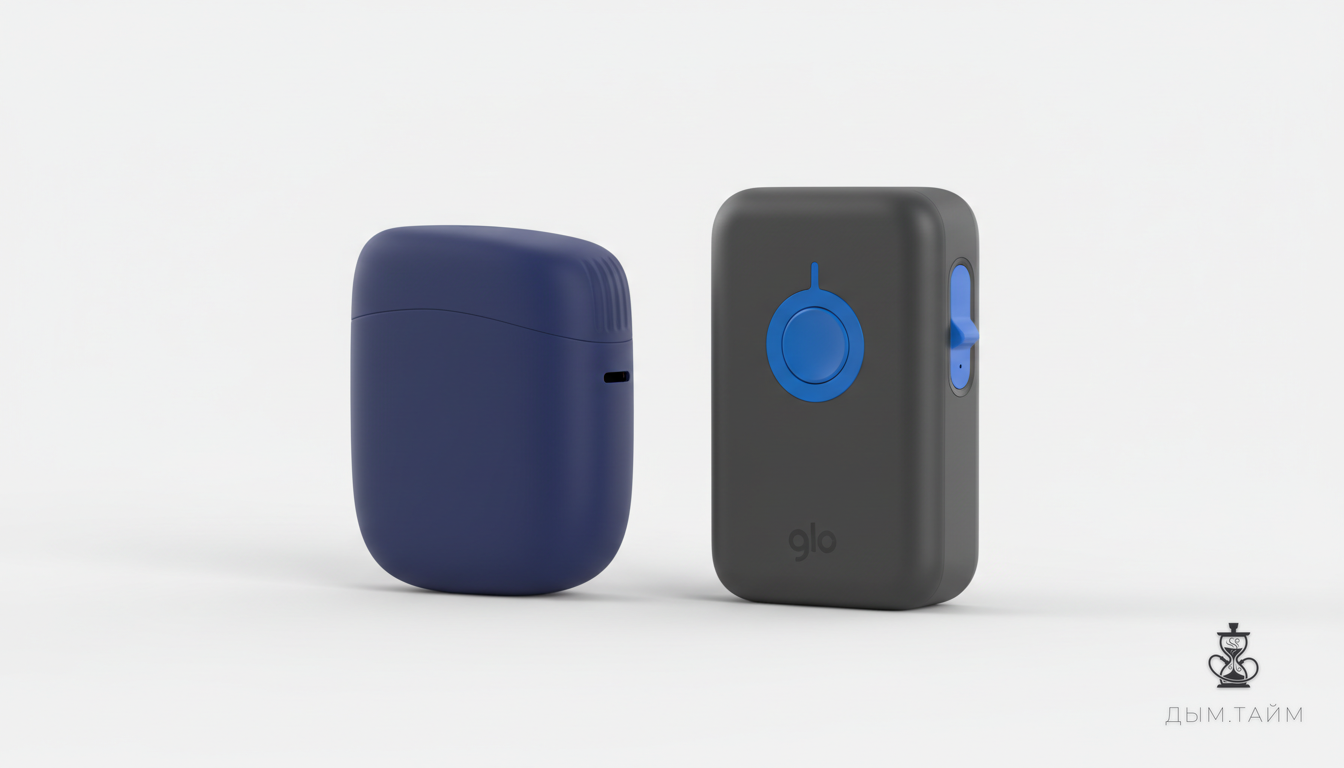 Устройства Ploom и glo, расположенные рядом, символизирующие конкуренцию за второе место на рынке.